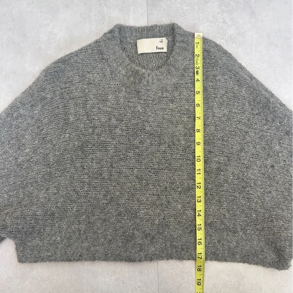 Aritzia Wilfred Free Lolan Sweater Pullover Cropped Alpaca Wool Gray XS - Picture 12 of 12